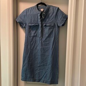J. Crew Denim Sheath Midi Dress 100% Cotton
